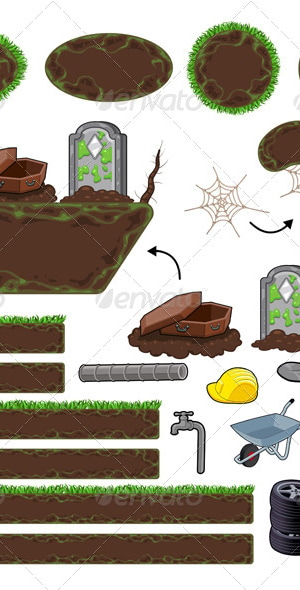 Set of Game Elements, Vectors | GraphicRiver