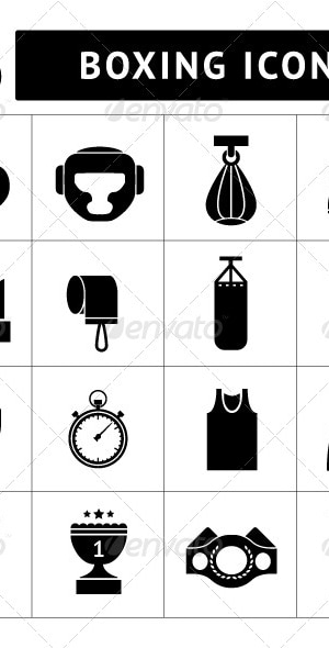 Set Icons of Boxing, Icons | GraphicRiver