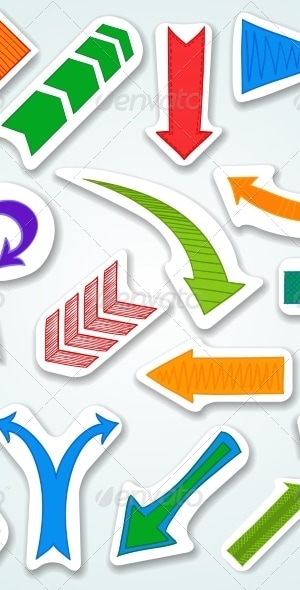 Arrows Stickers Set, Vectors | GraphicRiver