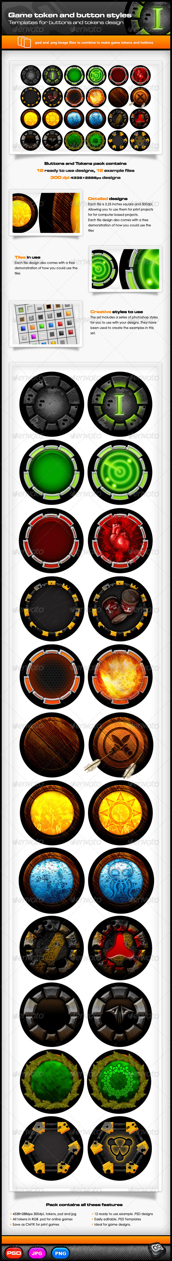 Game Token and Button Templates, Graphics | GraphicRiver