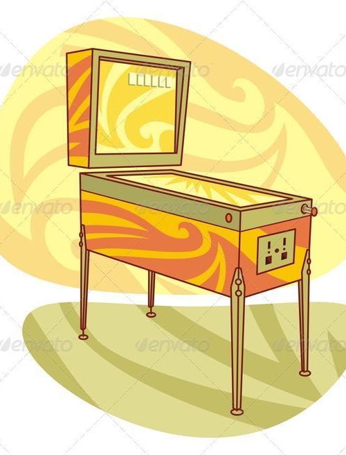 Retro games pinball machine, Vectors | GraphicRiver