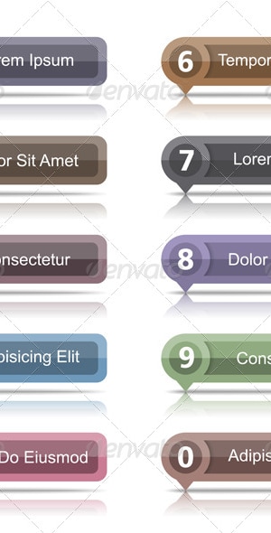 Design Elements with Numbers, Vectors | GraphicRiver
