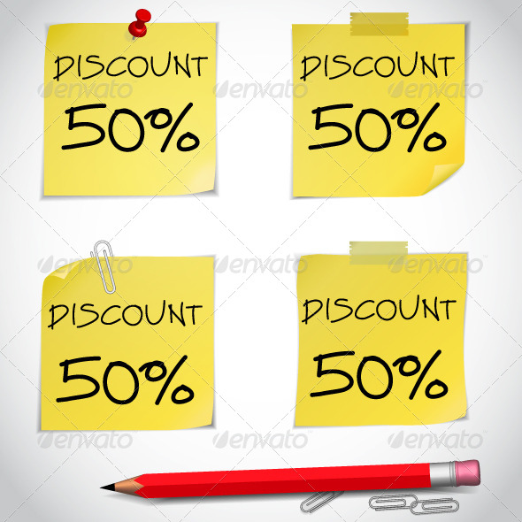 Discount Note, Vectors | GraphicRiver