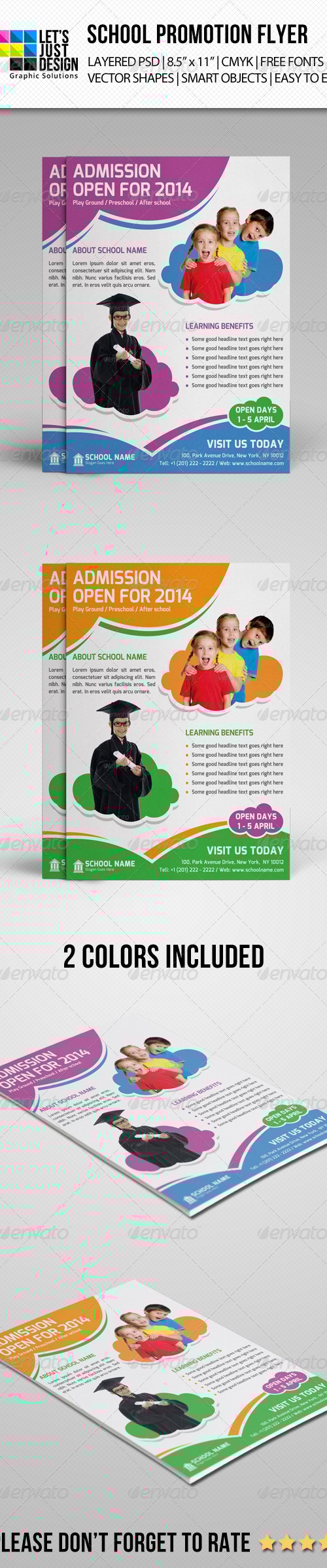School Promotion Flyer Template, Print Templates | GraphicRiver