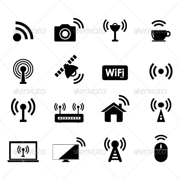 Wireless and Wifi Icon, Icons | GraphicRiver