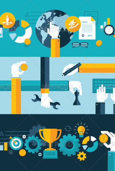 Flat Design Concepts for Successful Business, Vectors | GraphicRiver