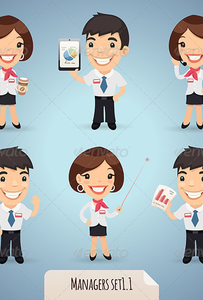 Managers Cartoon Characters Set1.1, Vectors | GraphicRiver