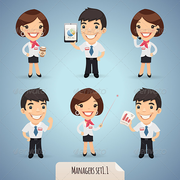 Managers Cartoon Characters Set1.1, Vectors | GraphicRiver