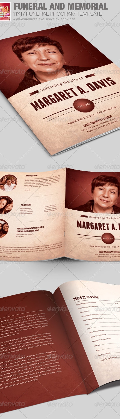Funeral and Memorial Program Template, Print Templates | GraphicRiver