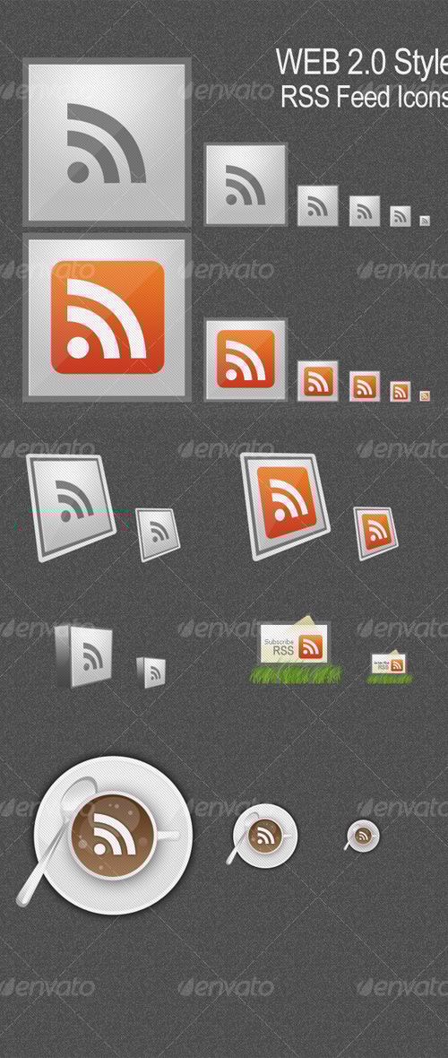 RSS Feed Icons, Icons | GraphicRiver