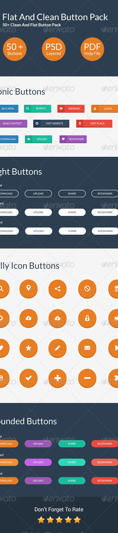 Flat And Clean Button Pack, Web Elements | GraphicRiver