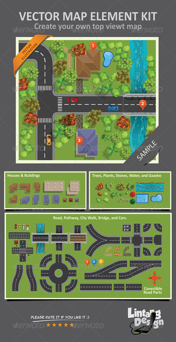 Map Elements, Vectors | GraphicRiver