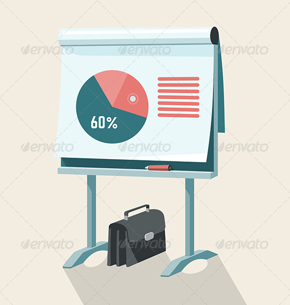 Flip Chart With Pie Graph, Vectors | GraphicRiver