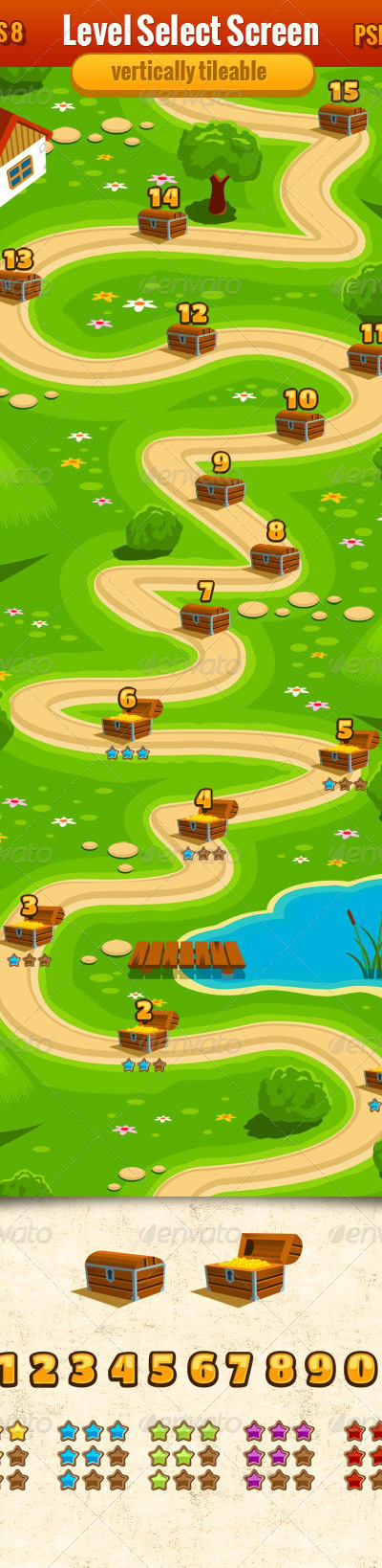 Level Select Screen or Game Interface, Vectors | GraphicRiver