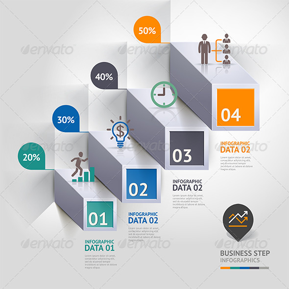 Business Infographic Step Icon Template, Infographics | GraphicRiver