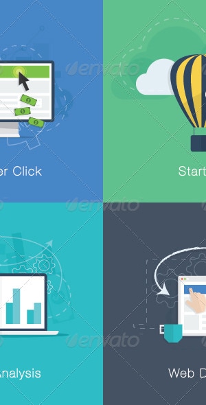 Flat Web Development Business Concepts Vector Set, Vectors | GraphicRiver