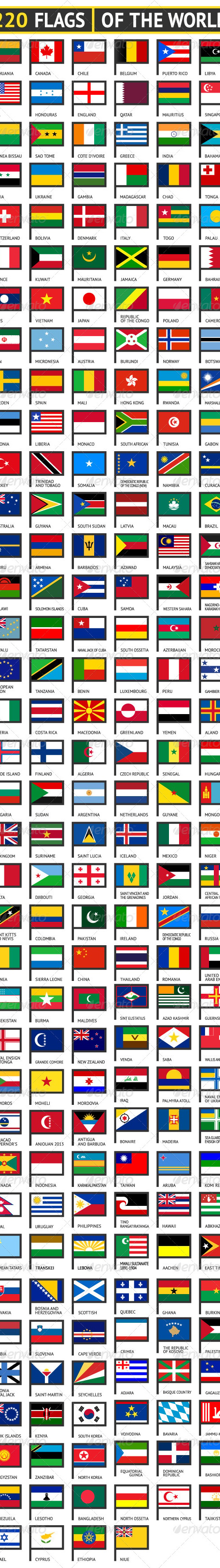 220 Flags of World, Icons | GraphicRiver