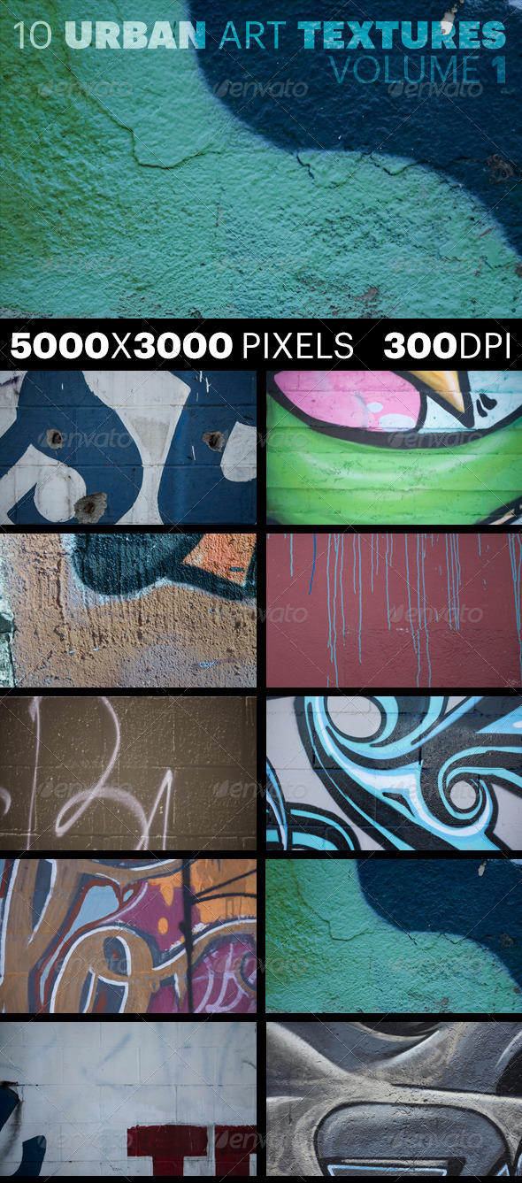10 Urban Art Textures Volume 1, Textures | GraphicRiver