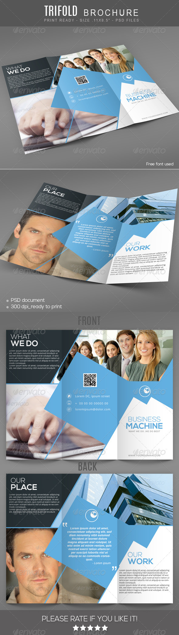 Business machine Trifold Brochure, Print Templates | GraphicRiver