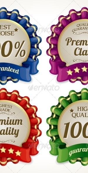 Ribbon Labels Set, Vectors | GraphicRiver