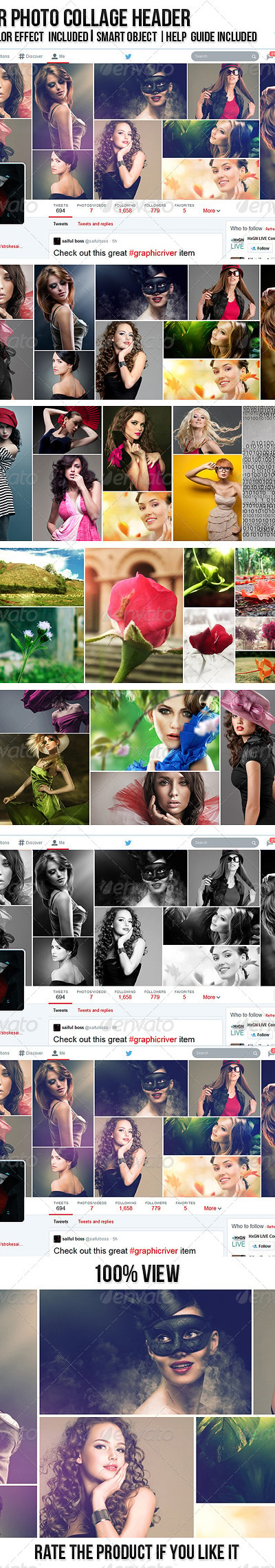 Twitter Photo Collage, Web Elements | GraphicRiver