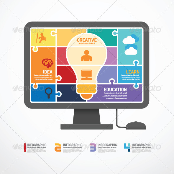 Infographic Template Computer Jigsaw Concept, Infographics | GraphicRiver