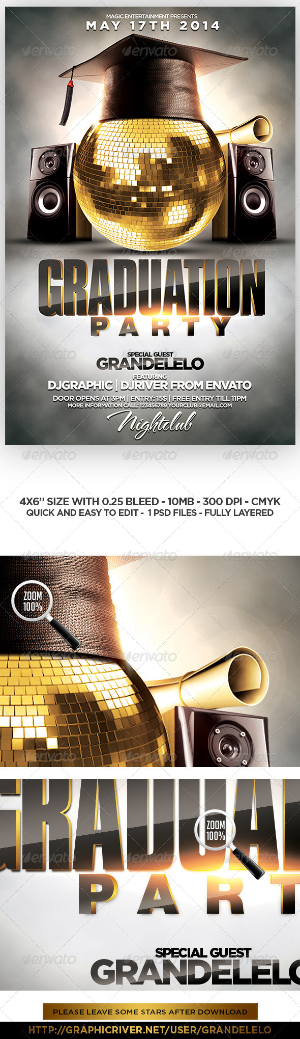 Graduation Party Flyer Template, Print Templates | GraphicRiver
