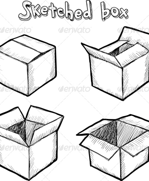 Hand-Drawn Boxes, Vectors | GraphicRiver