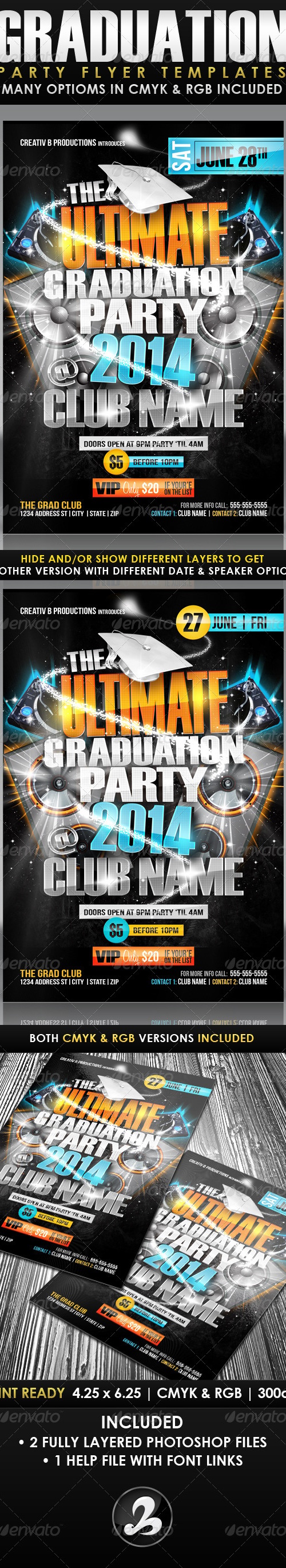 Ultimate Graduation Party Flyer Templates, Print Templates | GraphicRiver