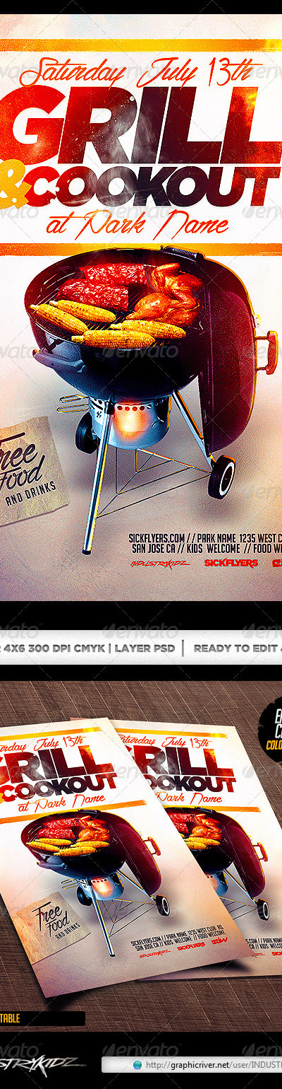 Cookout Flyer PSD, Print Templates | GraphicRiver