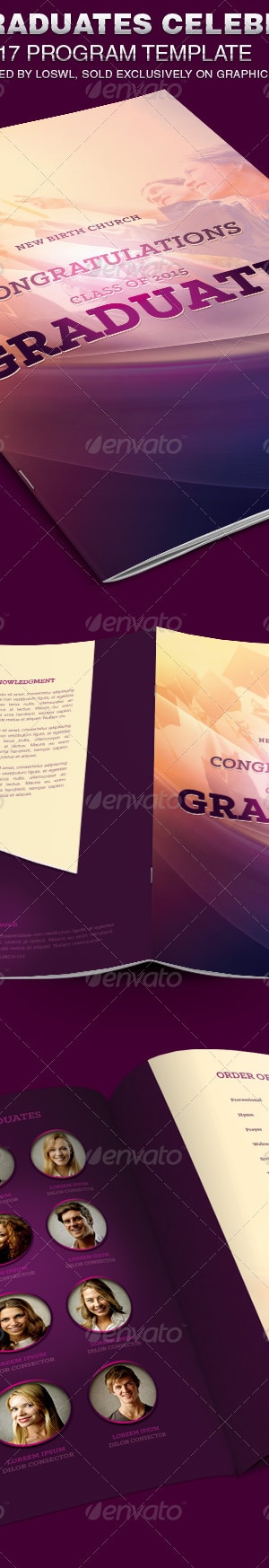 Graduates Celebration Church Program Template, Print Templates ...