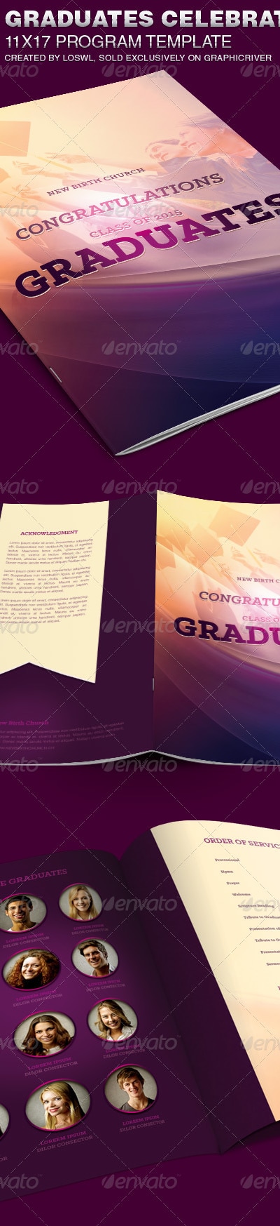 Graduates Celebration Church Program Template, Print Templates ...