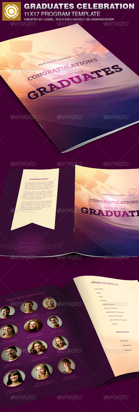 Graduates Celebration Church Program Template, Print Templates ...