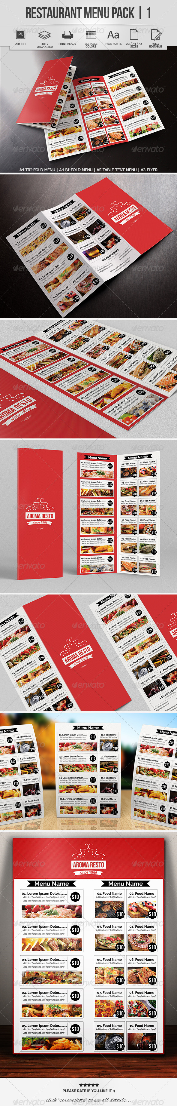 Restaurant Menu Pack 1, Print Templates | GraphicRiver