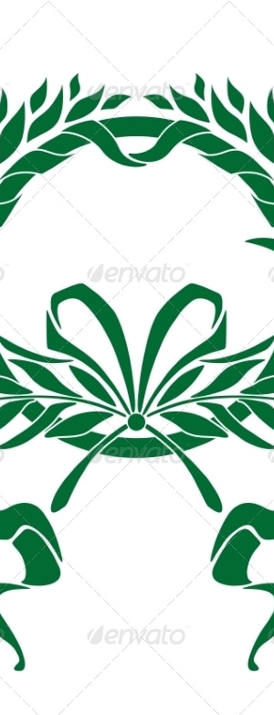 Circular Wreath with a Winding Ribbon, Vectors | GraphicRiver