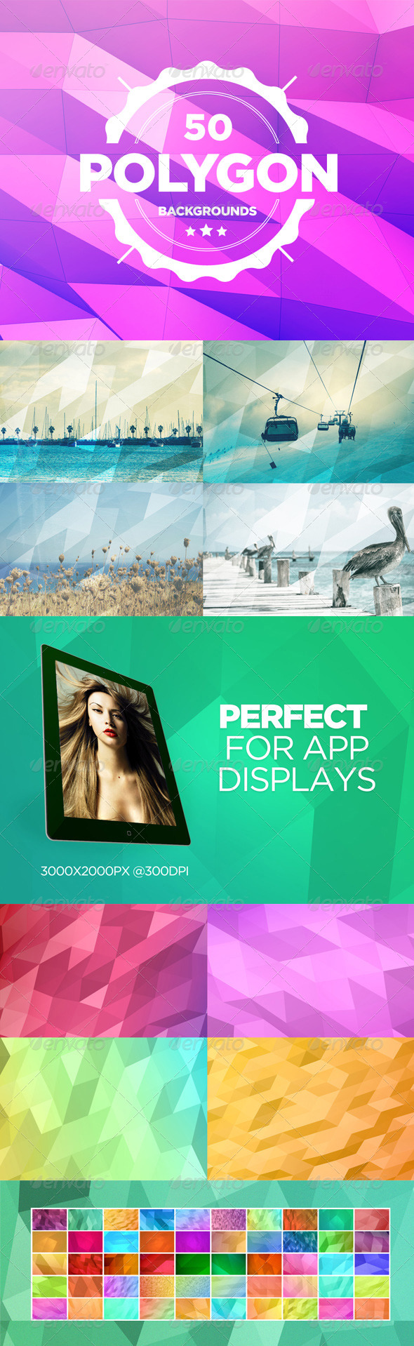 50 Polygon Backgrounds Bundle, Graphics | GraphicRiver