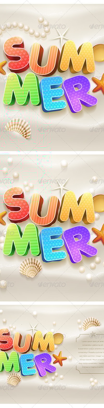 Summer Design Set, Vectors | GraphicRiver