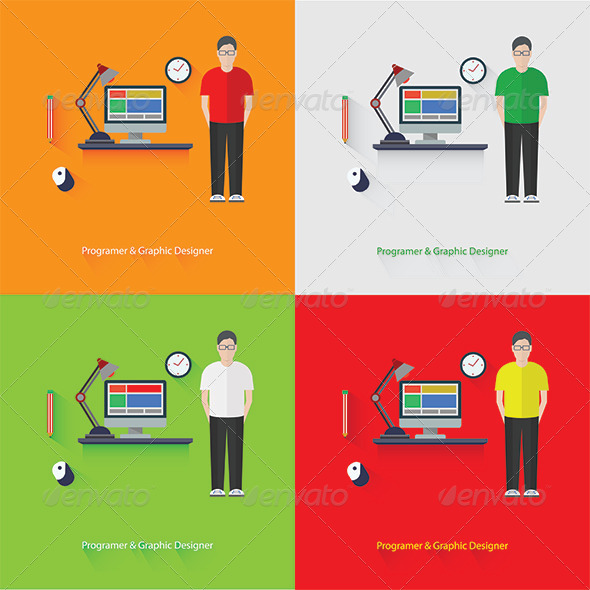 Programer & Graphic Design, Vectors | GraphicRiver