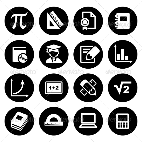 Mathematics Icons Set, Icons | GraphicRiver