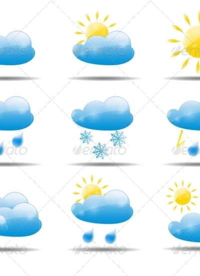Weather Icons Set, Vectors | GraphicRiver