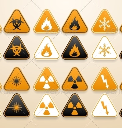 Set of Warning Signs, Vectors | GraphicRiver