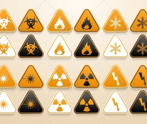 Set of Warning Signs, Vectors | GraphicRiver
