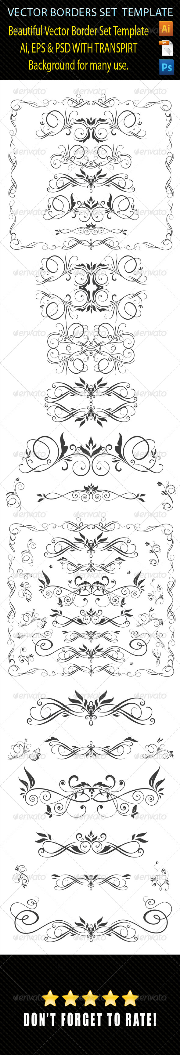Border Set Template 01, Vectors | GraphicRiver