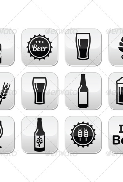 Beer Icons Set, Vectors | GraphicRiver