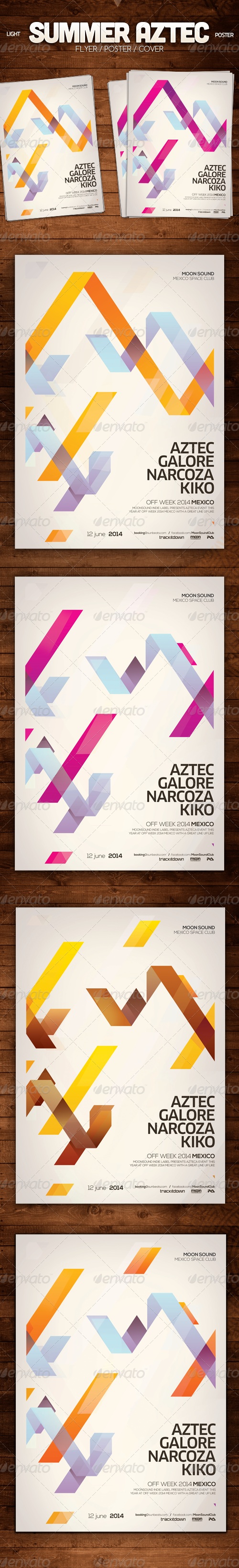 Summer Aztec Poster, Print Templates | GraphicRiver