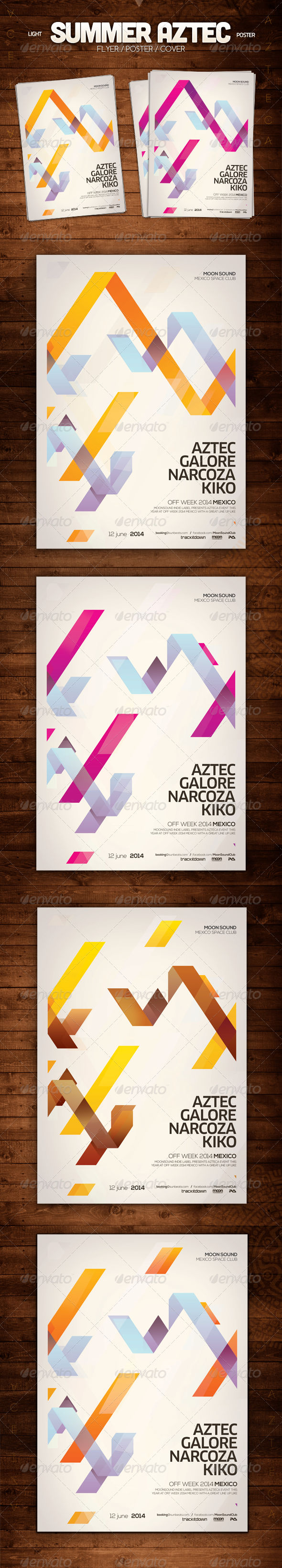 Summer Aztec Poster, Print Templates | GraphicRiver