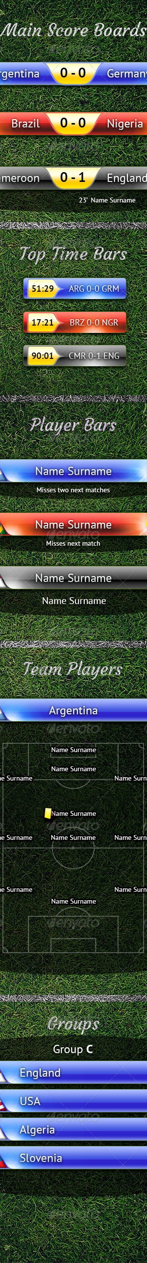 Score Bar PSD and other Football TV Elements, Graphics | GraphicRiver