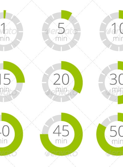 Set of Simple Timers, Vectors | GraphicRiver