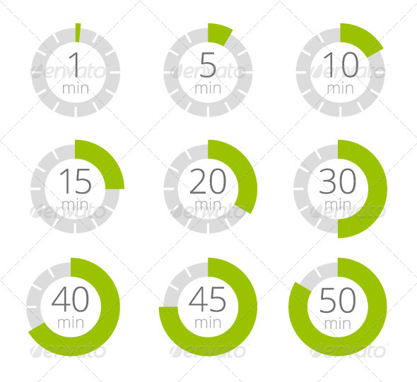 Set of Simple Timers, Vectors | GraphicRiver