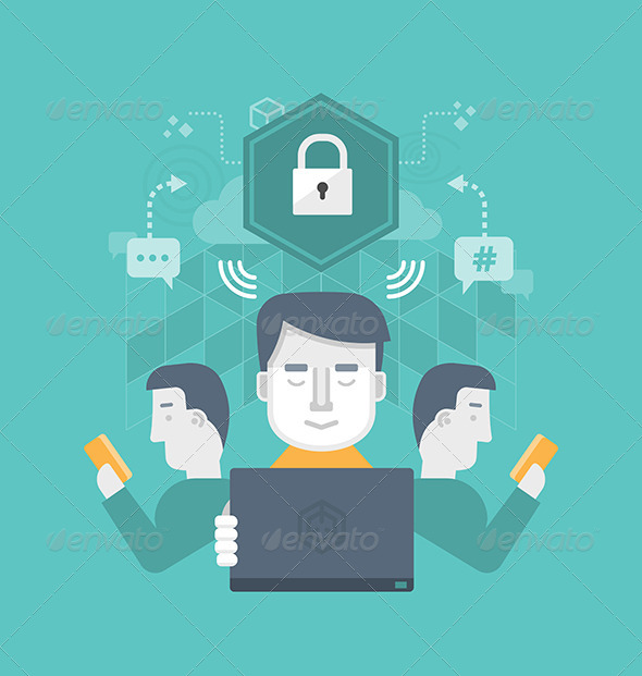Secure Internet Communication, Vectors | GraphicRiver